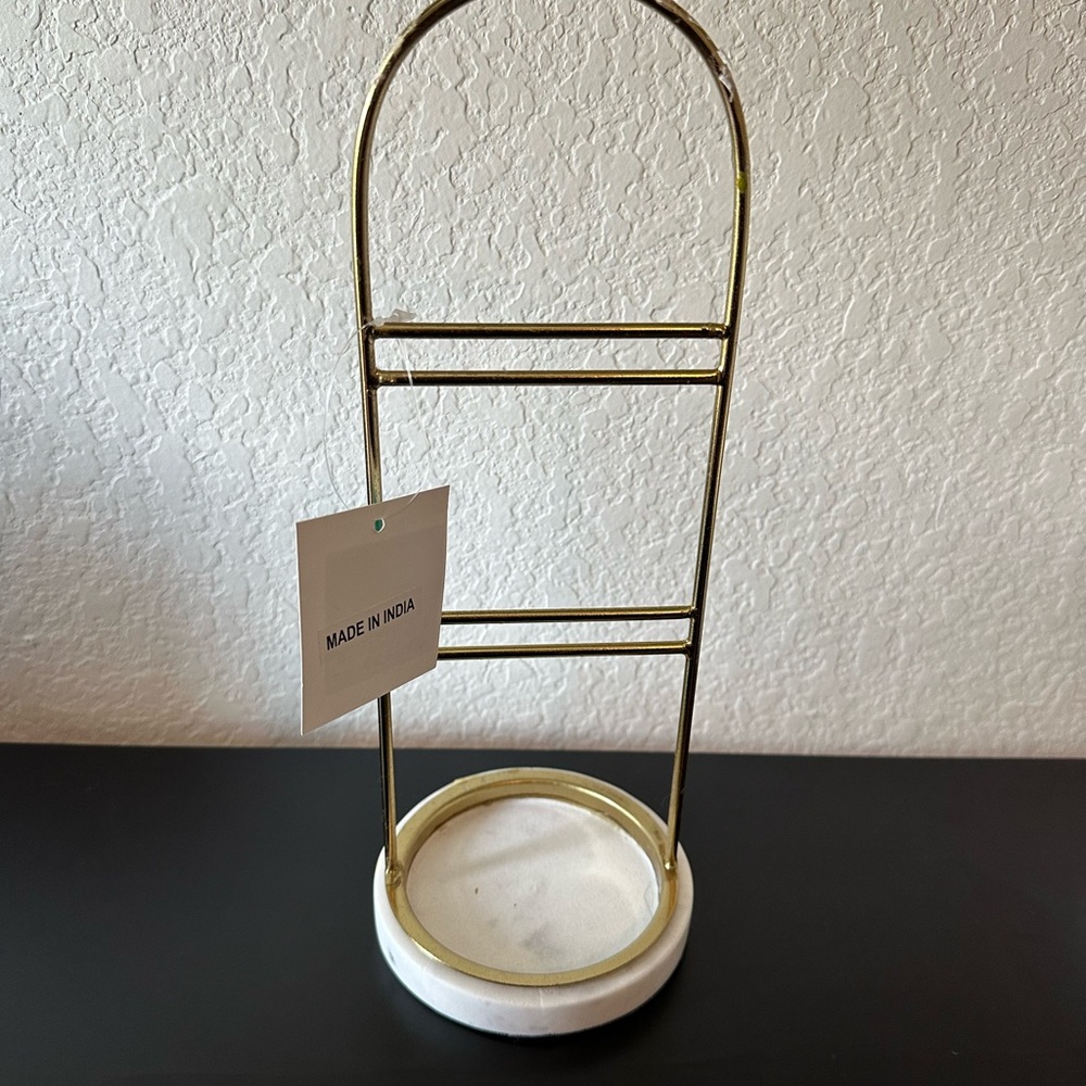 Gold and White Jewelry Holder
